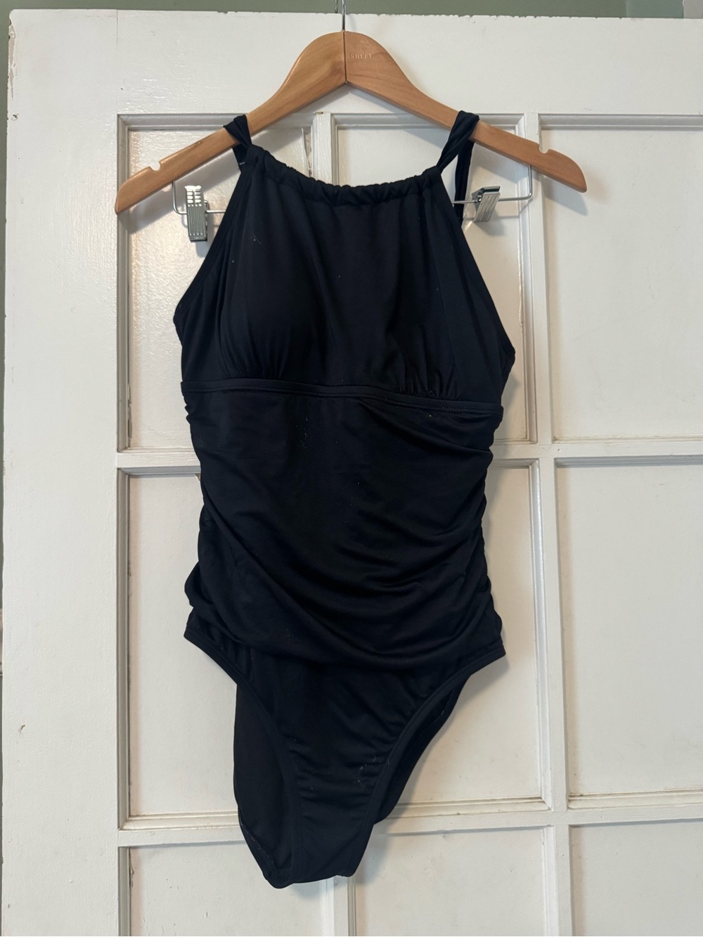 Jantzen Black Womens One-Piece Swimsuit - High Neck Halter